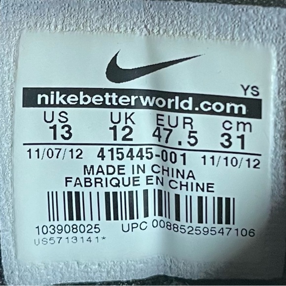 Nike Air Monarch IV 4 Mens Size 13 Shoes Sneakers Triple Black 415445-001 - Picture 8 of 8